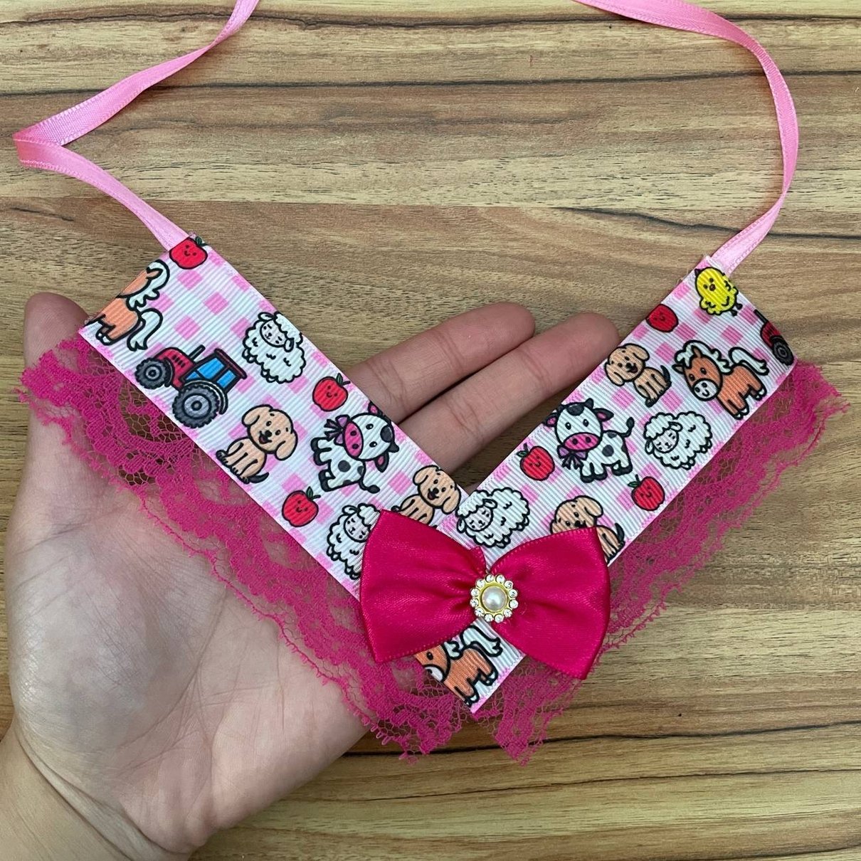 03 gargantilha luxo fazendinha colarinho renda 10 un