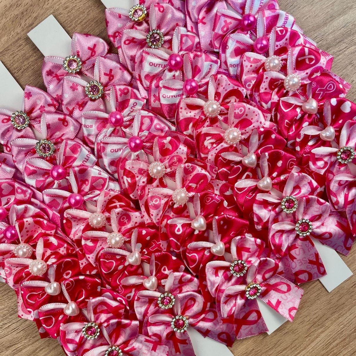 10 gravata luxo g 4 pontas outubro rosa 10 un