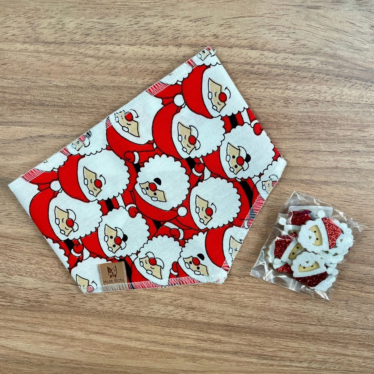 01 kit pet bandana e adesivo eva natal papai noel 20 un p m ou g g