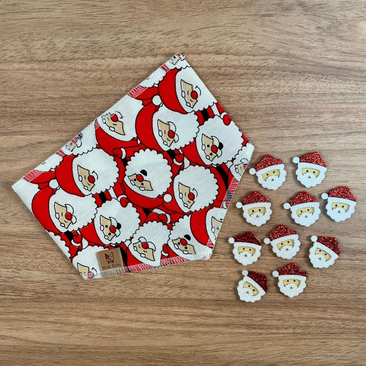 02 kit pet bandana e adesivo eva natal papai noel 20 un p m ou g g