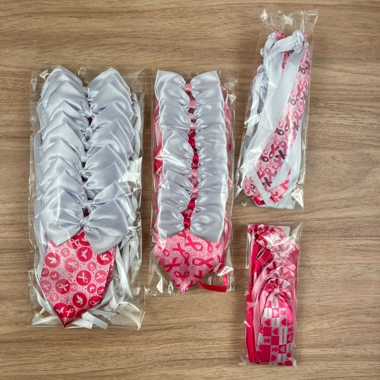 02 kit pet gravatas outubro rosa 40 un sortidas